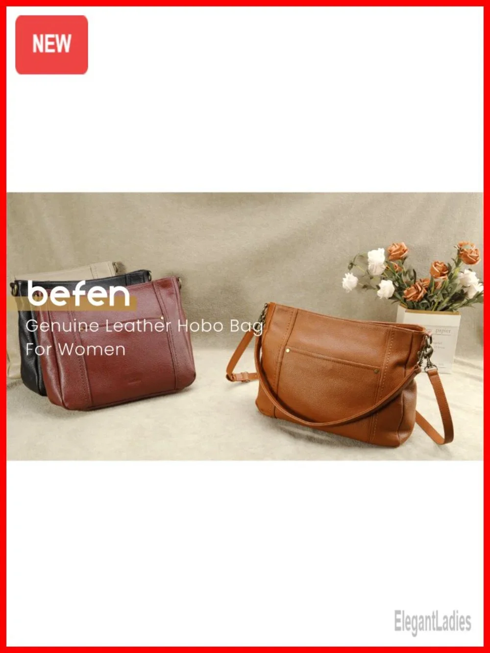 Genuine Leather Hobo Crossbody Bag Women Shoulder Purse Handbag 2 Straps